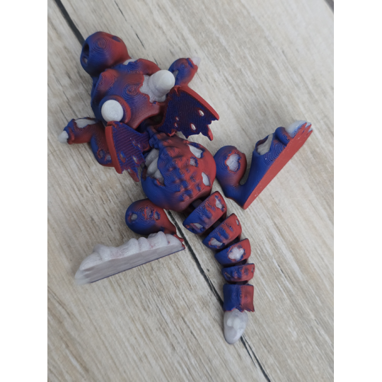 Figurka Smoka 3D Świecąca w Ciemności na Niebiesko - Druk 3D mixGadzet