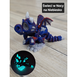 Figurka Smoka 3D Świecąca w Ciemności na Niebiesko - Druk 3D mixGadzet