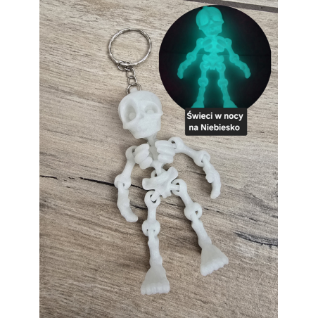 Brelok Szkielet Nocny Stróż twoich kluczy - Druk3D - Świeci w Nocy