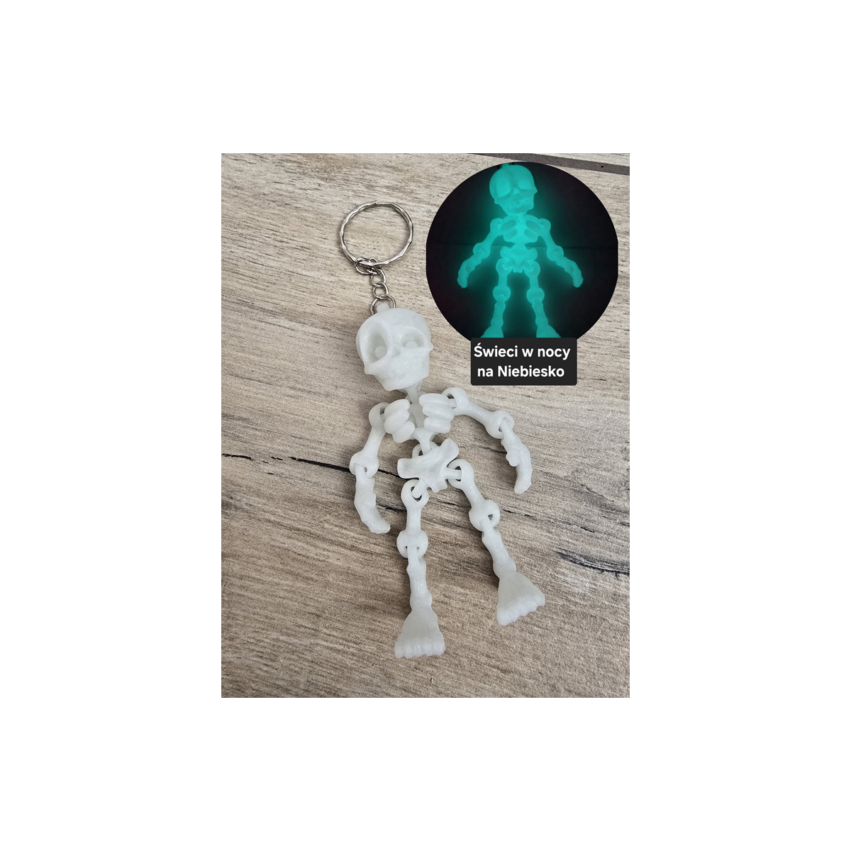 Brelok Szkielet Nocny Stróż twoich kluczy - Druk3D - Świeci w Nocy