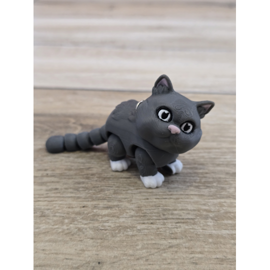 Breloczek Szarego Kotka 3D - Brelok Druk3d fidget Keychain mixGadzet
