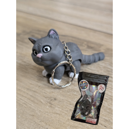 Breloczek Szarego Kotka 3D - Brelok Druk3d fidget Keychain mixGadzet