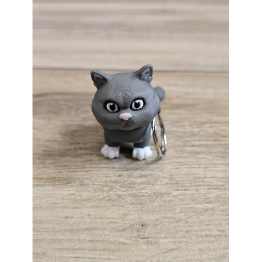 Breloczek Szarego Kotka 3D - Brelok Druk3d fidget Keychain mixGadzet