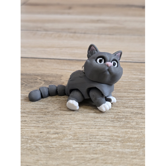Breloczek Szarego Kotka 3D - Brelok Druk3d fidget Keychain mixGadzet