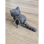 Breloczek Szarego Kotka 3D - Brelok Druk3d fidget Keychain mixGadzet