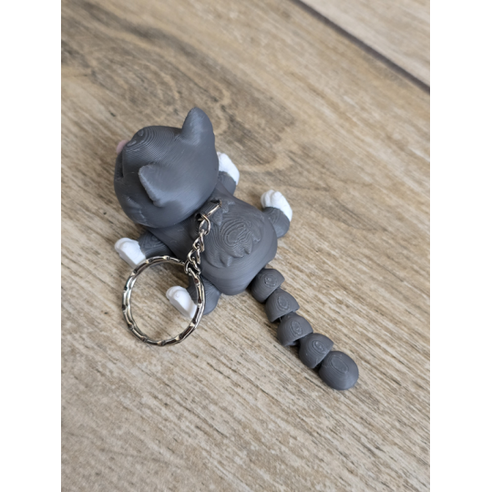 Breloczek Szarego Kotka 3D - Brelok Druk3d fidget Keychain mixGadzet