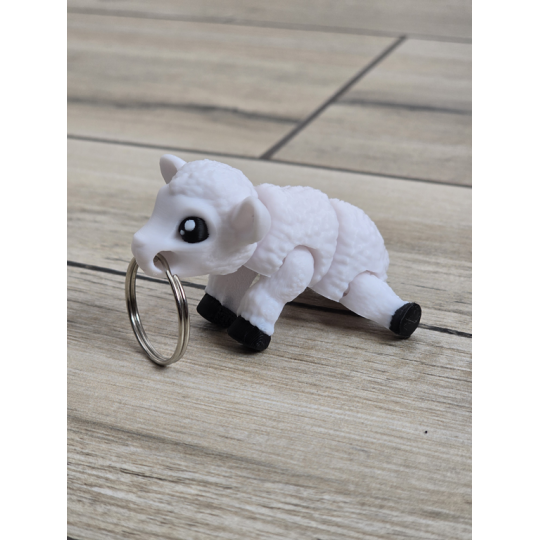 Biała Owieczka - Brelok do Kluczy 3D - Brelok Druk3d fidget Keychain