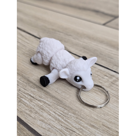 Biała Owieczka - Brelok do Kluczy 3D - Brelok Druk3d fidget Keychain
