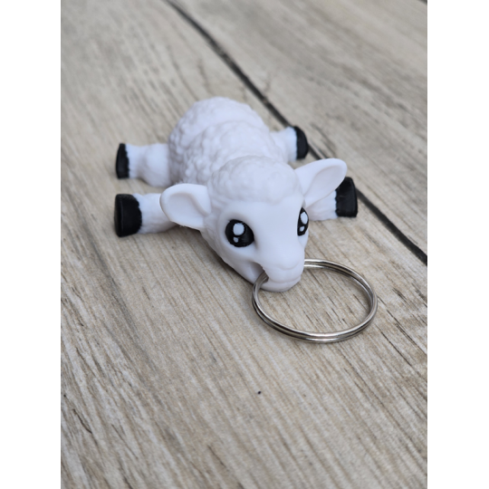 Biała Owieczka - Brelok do Kluczy 3D - Brelok Druk3d fidget Keychain