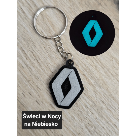 Breloczek Renault - Świeci w Nocy! 3d - Druk3d fidget Keychain mixGadzet