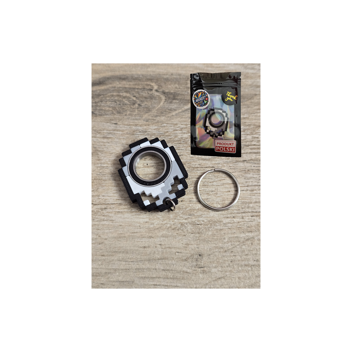 Żelazny KeySpinner Minecraft 3d - Brelok Druk3d fidget Keyrambit KeyFlipper