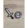 Żelazny Zestaw KeySpinner + Miecz Minecraft - Brelok Druk3d fidget