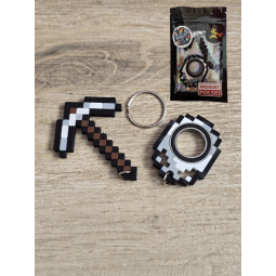 Żelazny Zestaw KeySpinner + Kilof Minecraft - Brelok Druk3d fidget
