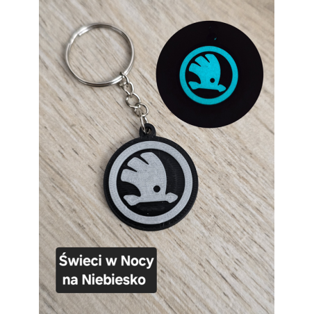 Breloczek Skoda - Świeci w Nocy! 3d - Druk3d fidget Keychain mixGadzet