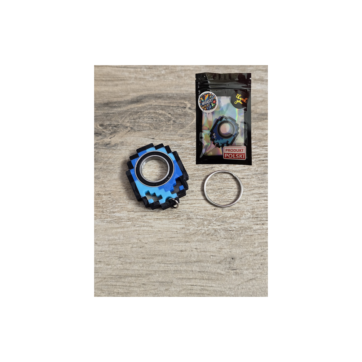 Diamentowy KeySpinner Minecraft 3d - Brelok Druk3d fidget Keyrambit