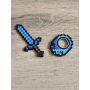 Diamentowy Zestaw KeySpinner + Miecz Minecraft - Brelok Druk3d fidget