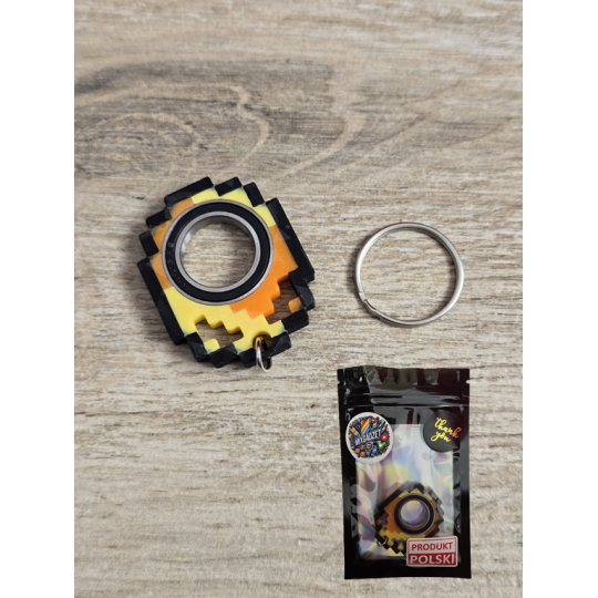 Złoty KeySpinner Minecraft 3d - Brelok Druk3d fidget Keyrambit KeyFlipper