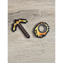 Złoty Zestaw KeySpinner + Kilof Minecraft - Brelok Druk3d fidget