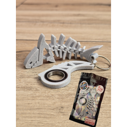 Keyspinner + Rekin 2w1 Marmurowy 3D - KeyRambit KeyFlipper 3D Fidget