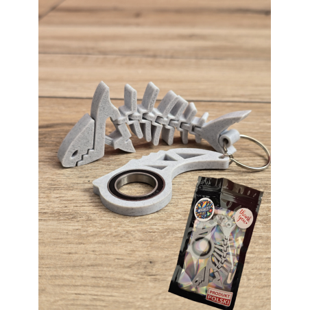Keyspinner + Rekin 2w1 Marmurowy 3D - KeyRambit KeyFlipper 3D Fidget