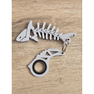 Keyspinner + Rekin 2w1 Marmurowy 3D - KeyRambit KeyFlipper 3D Fidget