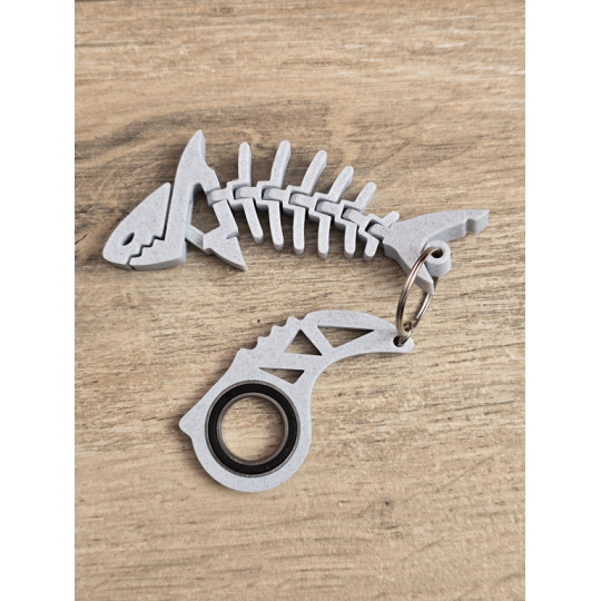 Keyspinner + Rekin 2w1 Marmurowy 3D - KeyRambit KeyFlipper 3D Fidget