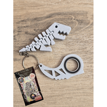 Keyspinner + Rex 2w1 Marmurowy 3D - KeyRambit KeyFlipper 3D Fidget