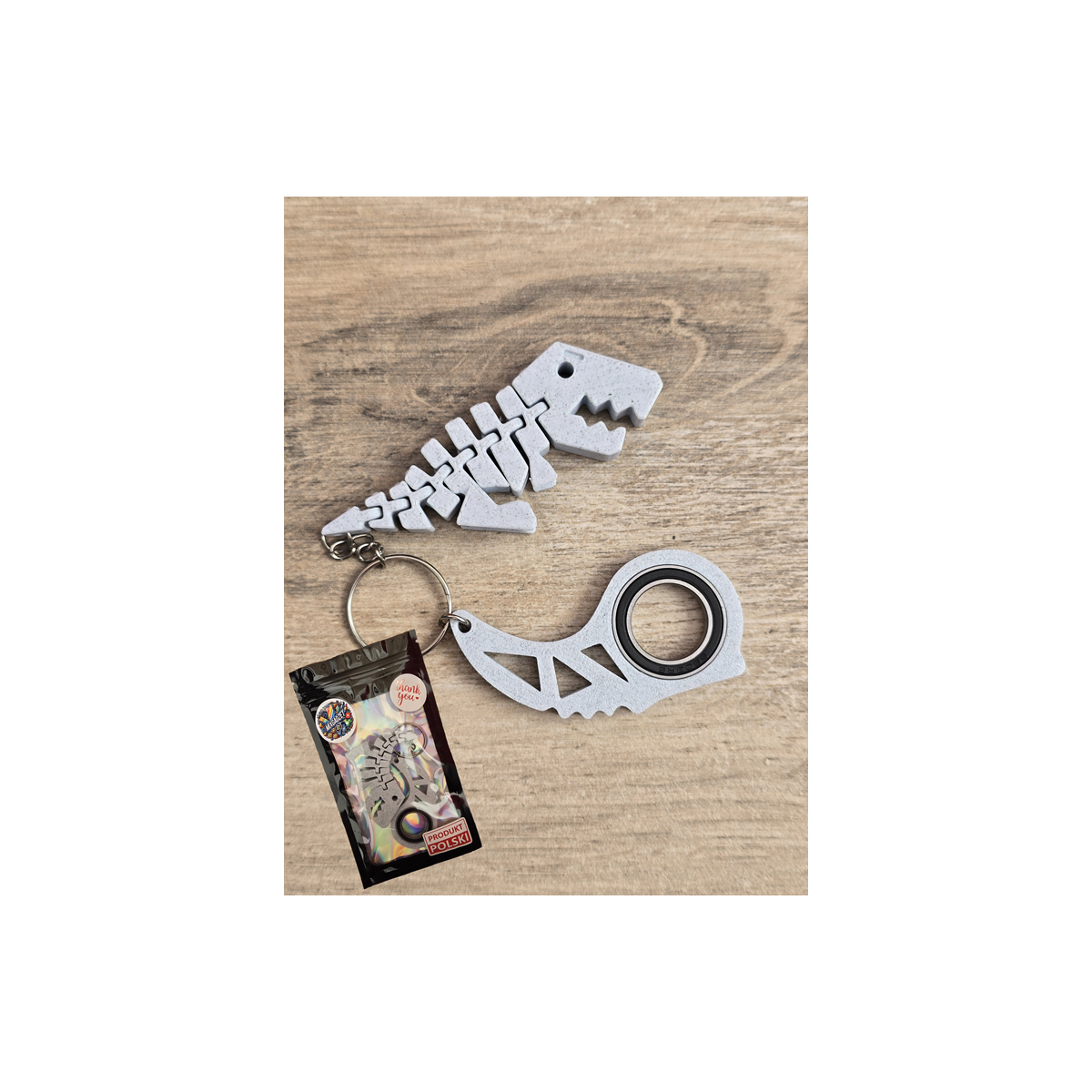 Keyspinner + Rex 2w1 Marmurowy 3D - KeyRambit KeyFlipper 3D Fidget