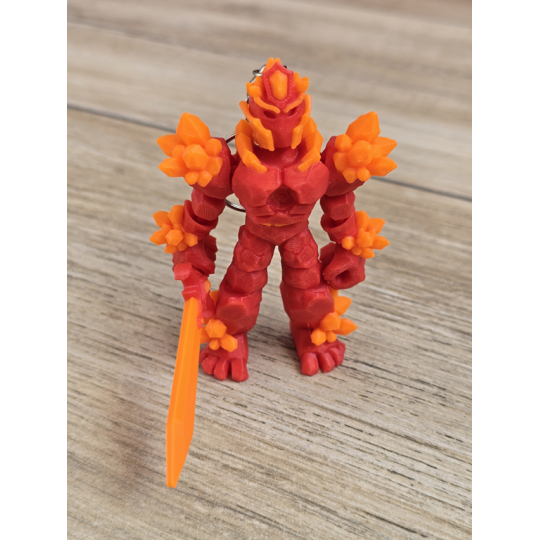 Breloczek Żywiołaka Strażnika Mocy Ognia 3D - Brelok Druk3d fidget Keychain