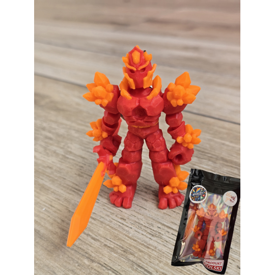 Breloczek Żywiołaka Strażnika Mocy Ognia 3D - Brelok Druk3d fidget Keychain