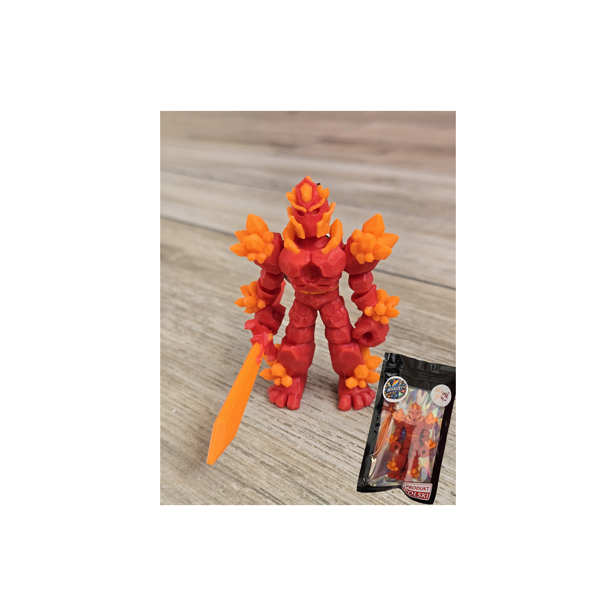 Breloczek Żywiołaka Strażnika Mocy Ognia 3D - Brelok Druk3d fidget Keychain