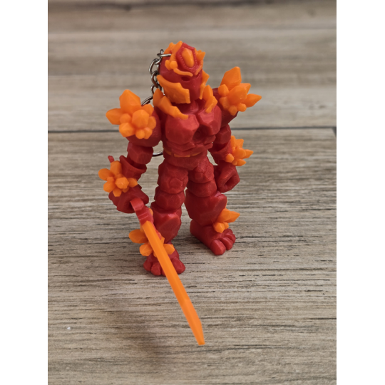 Breloczek Żywiołaka Strażnika Mocy Ognia 3D - Brelok Druk3d fidget Keychain
