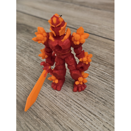 Breloczek Żywiołaka Strażnika Mocy Ognia 3D - Brelok Druk3d fidget Keychain