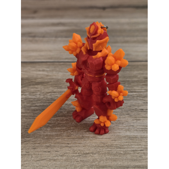 Breloczek Żywiołaka Strażnika Mocy Ognia 3D - Brelok Druk3d fidget Keychain