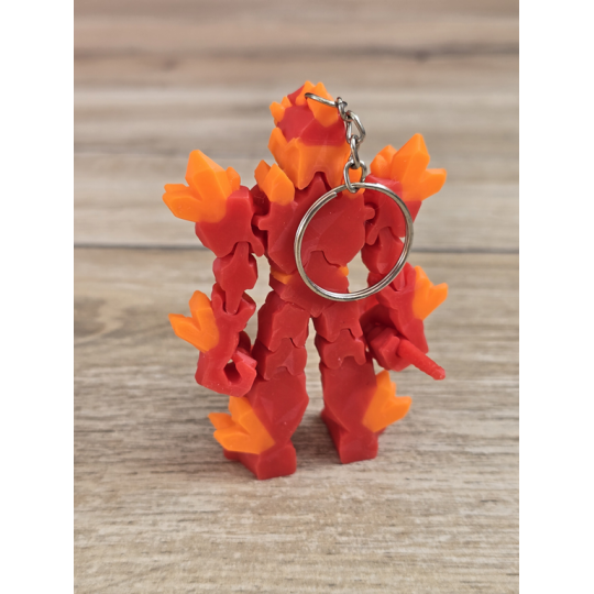 Breloczek Żywiołaka Strażnika Mocy Ognia 3D - Brelok Druk3d fidget Keychain