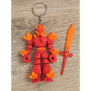 Breloczek Żywiołaka Strażnika Mocy Ognia 3D - Brelok Druk3d fidget Keychain