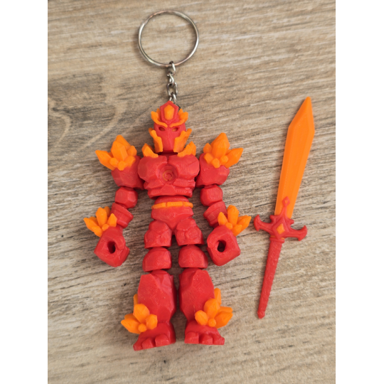 Breloczek Żywiołaka Strażnika Mocy Ognia 3D - Brelok Druk3d fidget Keychain