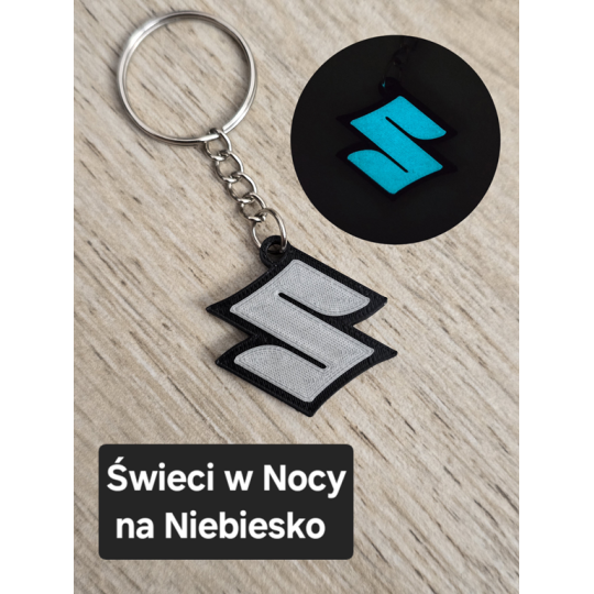 Breloczek Suzuki - Świeci w Nocy! 3d - Druk3d fidget Keychain mixGadzet