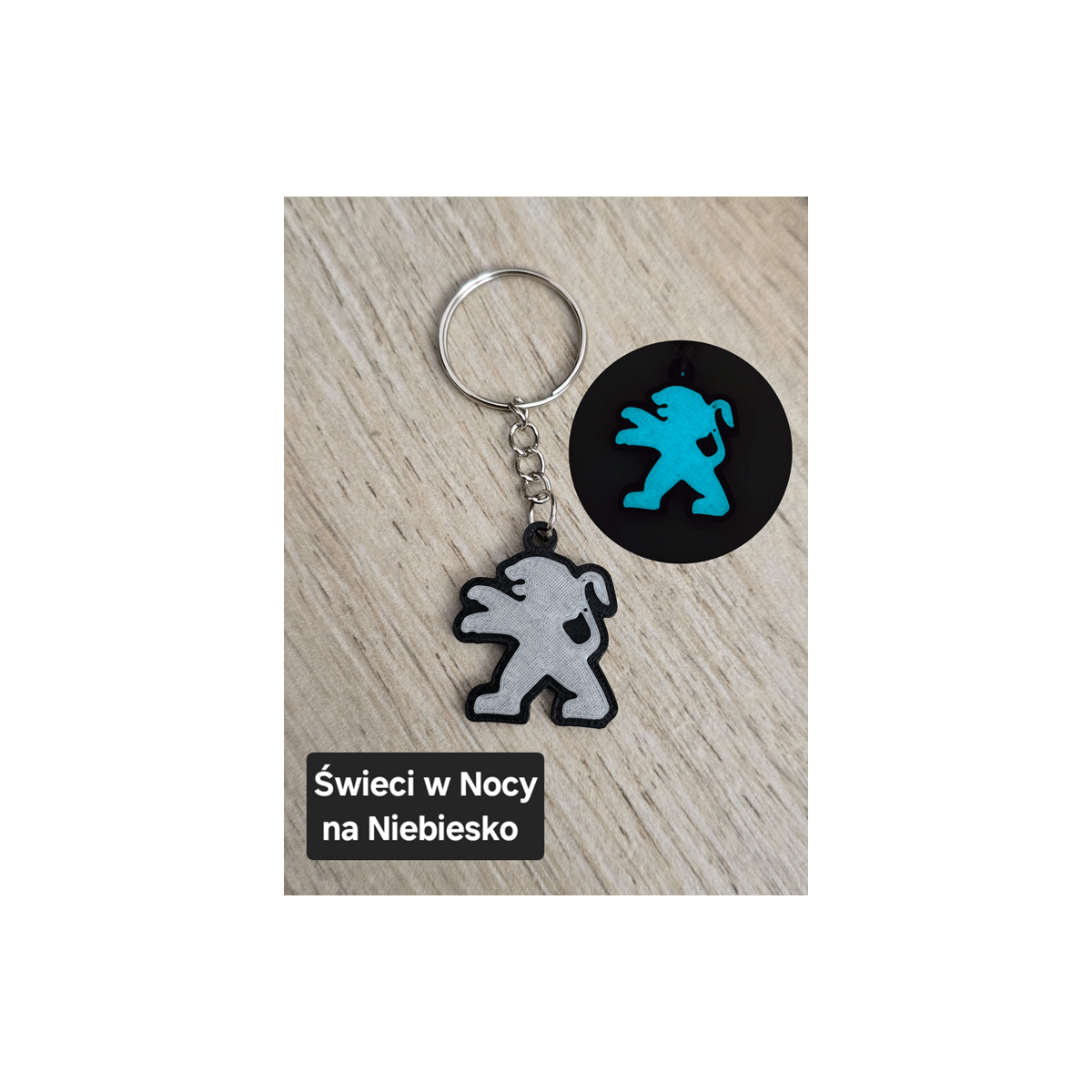 Breloczek Peugeot - Świeci w Nocy! 3d - Druk3d fidget Keychain mixGadzet