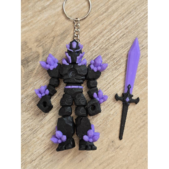 Breloczek Żywiołaka Ciemna Strona Mocy Fioletowy 3D -Druk3d fidget Keychain