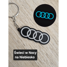 Breloczek Audi - Świeci w Nocy! 3d - Druk3d fidget Keychain mixGadzet
