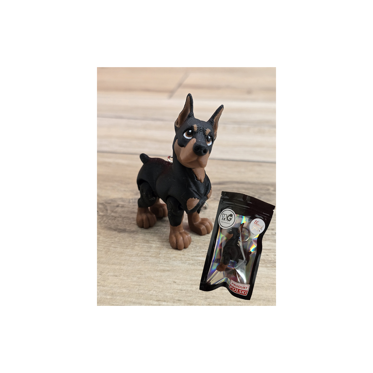 Breloczek Dobermana 3D - Brelok Druk3d fidget Keychain mixGadzet