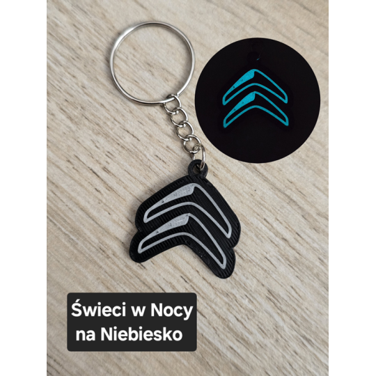 Breloczek Citroen - Świeci w Nocy! 3d - Druk3d fidget Keychain mixGadzet
