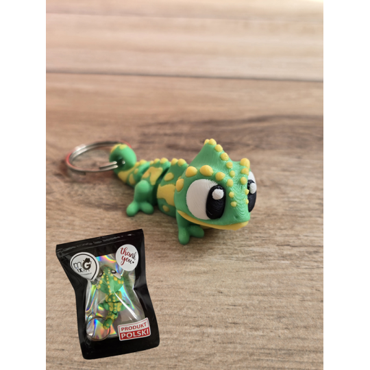 Breloczek Kameleona 3D - Brelok Druk3d fidget Keychain mixGadzet