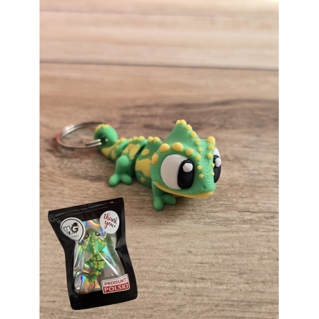 Breloczek Kameleona 3D - Brelok Druk3d fidget Keychain mixGadzet