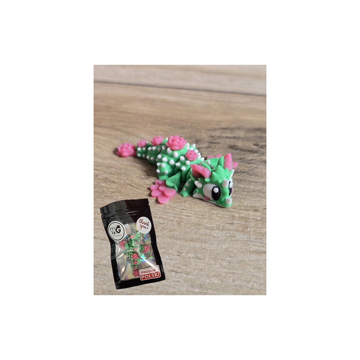 Mini Figurka Cactus Bloom Dragon 3D - Druk3d fidget mixGadzet