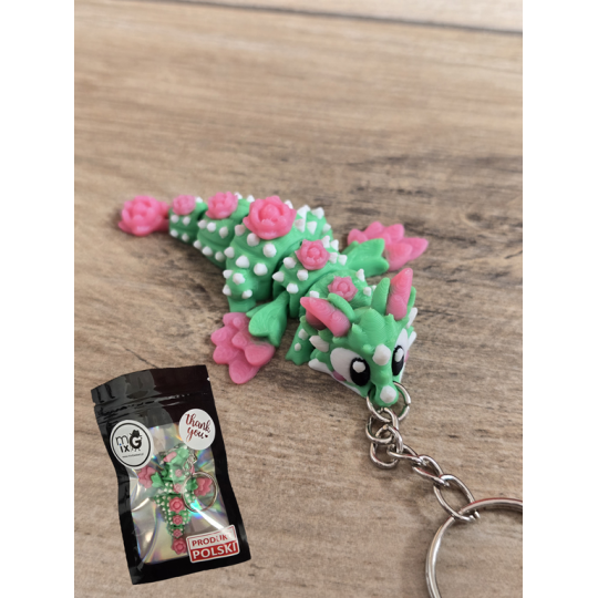 Breloczek Cactus Bloom Dragon 3D - Brelok Druk3d fidget Keychain mixGadzet