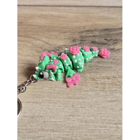 Breloczek Cactus Bloom Dragon 3D - Brelok Druk3d fidget Keychain mixGadzet