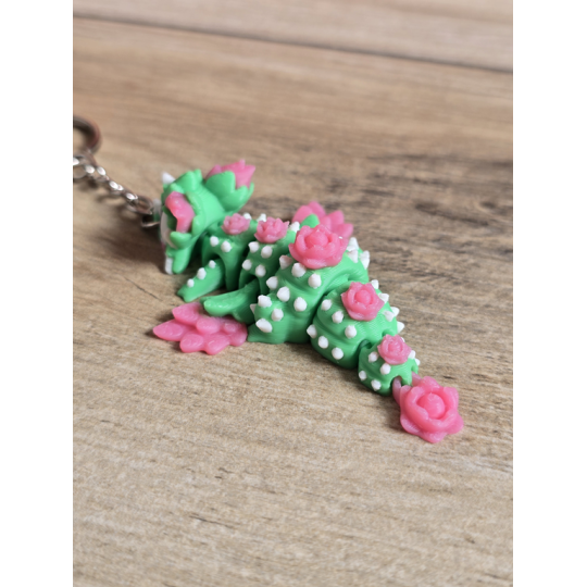 Breloczek Cactus Bloom Dragon 3D - Brelok Druk3d fidget Keychain mixGadzet
