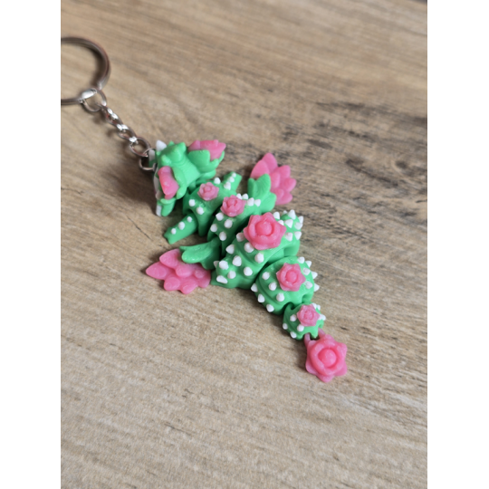 Breloczek Cactus Bloom Dragon 3D - Brelok Druk3d fidget Keychain mixGadzet